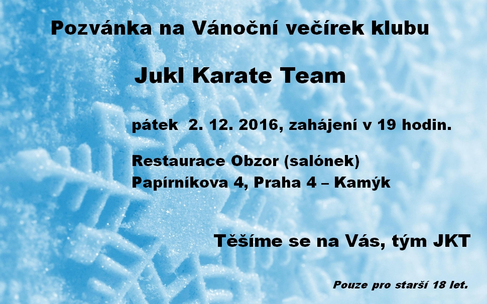 VÁNOČNÍ VEČÍREK KLUBU 2016